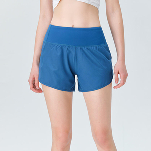 Pantalones cortos de entrenamiento sin costuras de cintura alta para mujer, pantalones cortos de Yoga de secado rápido para levantamiento de cadera - Product Image 1