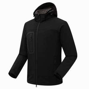 Vente en gros vestes softshell à capuche réversibles OEM pour hommes et femmes col montant et logo avant marque privée extérieure - Product Image 6