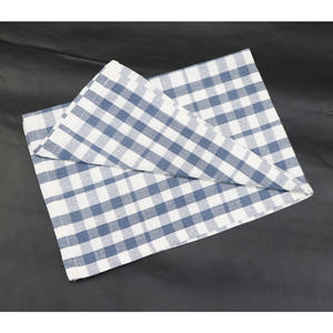 Serviette de cuisine en coton éponge 100% coton blanc et bleu à carreaux pour usage en cuisine - Product Image 4