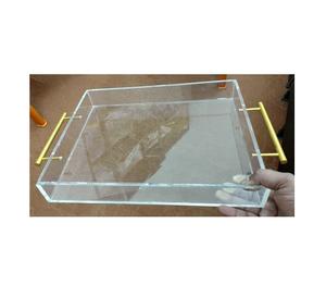 Plateau de service en acrylique de haute qualité avec poignée en métal provenant de l'inde, artisanat de qualité - Product Image 6