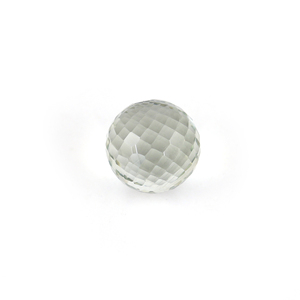 Pierre de Presolite 100% Naturelle et Authentique, en forme de boule, à facettes, demi-percée, 10MM, blanche, pierre libre pour la fabrication de bijoux DIY, de qualité tierce - Product Image 1