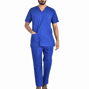 Traje de lona con logotipo personalizado para hombres, conjuntos de uniformes de hospital, camisa y Pantalón de algodón y poliéster de alta calidad - Product Image 1