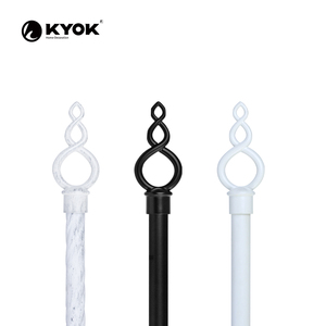ปลายม่าน KYOK รุ่นโมเดิร์น สีขาวดำ รูปทรงกระบอก ทำจากพลาสติก ทนทาน ใช้ตกแต่งบ้าน - Product Image 1