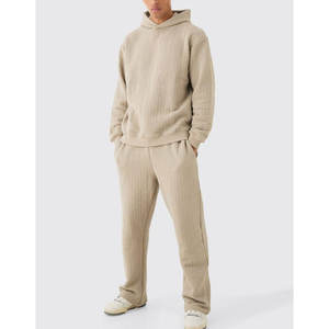 Ensemble de survêtement en molleton de coton pour homme avec logo personnalisé de haute qualité, 2 pièces, pour l'hiver, jogging, sport, OEM ODM, vente en gros - Product Image 4