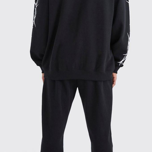 Ensemble de survêtement de luxe personnalisé en molleton 100 % coton, coupe régulière, style streetwear, couleur unie, pour l'hiver, avec cordon de serrage, idéal pour la gym et le fitness - Product Image 6