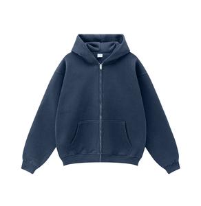 Vente en gros OEM – Nouveaux sweats à capuche zippés oversize pour hommes en molleton 100 % coton 450 g/m² – Style streetwear décontracté pour l'hiver - Product Image 1