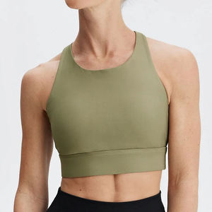 Sujetador deportivo personalizado de doble cara con espalda cruzada, sin aros, para yoga y fitness, transpirable, con tiras, ropa deportiva de gimnasio de secado rápido, talla mediana - Product Image 1