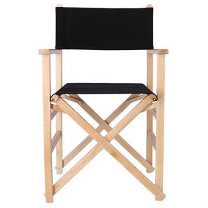 Sedia da Regista WELL HOME in Legno di Faggio con Finitura a Olio e Tela Nera 51x46x86 cm - Product Image 1