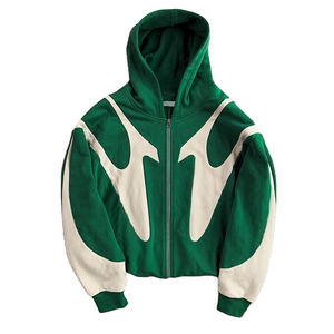 Sweat à capuche pour homme sweat à capuche patchwork pour adulte sweat à capuche brodé en polaire hommes camouflage pull à manches longues retravaillé - Product Image 5