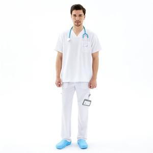 Pantalon uniforme de médecins médicaux d'automne avec taille élastique manches longues tissus de marque privée de brut à fin - Product Image 1
