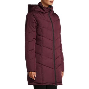Chaqueta de plumón para mujer, forro de algodón de Color sólido, tejido, transpirable, a prueba de viento, abrigo largo, prendas de vestir exteriores de invierno con diseño de letras - Product Image 2