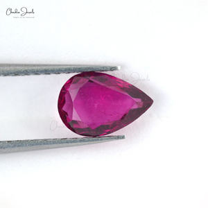 <b>October</b> <b>Birthstone</b> 2Ct Natural Rubilite Pink Tourmaline Pear Cut Faceted Loose Stone for Ring Pendant Wholesale Jewelry Gemstone - Product Image 1
