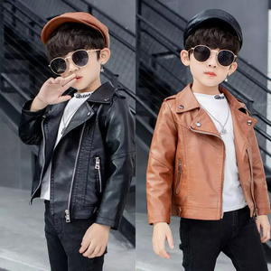 Chaqueta de Cuero Auténtico Unisex para Niños, Cuello Alto, Impermeable, Transpirable, Color Sólido, Cierre de Cremallera, Ropa de Abrigo de Moda para Invierno - Product Image 6