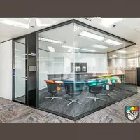 Cloison pliante en verre trempé et aluminium pour salles de conférence, bureaux, cuisines, entrepôts extérieurs, gymnases, écoles