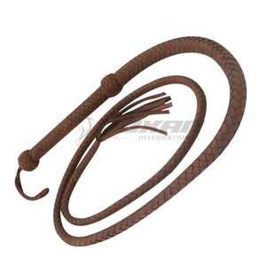 แส้หนังวัวแท้ที่ออกแบบมาสำหรับแฟนๆคาวบอยใช้โรเดโอหรือการแสดงการแสดงพร้อมรายละเอียดแบบถัก - Product Image 6