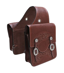 Bolsas de sillín de salto ecuestre de cuero genuino de alta calidad, ropa de equitación occidental mecanizada a mano para caballos - Product Image 2