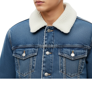 Mens <b>Sherpa</b> <b>Lined</b> Denim <b>Jacket</b> Winter Warm Jean Coat - Product Image 3