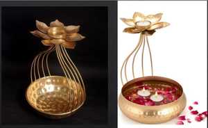 Handmade Premium Quality <b>Brass</b> <b>Oil</b> <b>Lamp</b> Traditional Indian Golden Akhand Diya Handcrafted Accessory for Diwali Decorative Use - Product Image 4