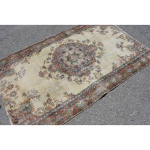 พรมขนสัตว์ตุรกีพื้นที่ขนาดใหญ่สีเบจ4x6สไตล์วินเทจเก๋ไก๋อบอุ่นตกแต่งบ้านการเย็บปะติดปะต่อกันแบบคลาสสิกสี่เหลี่ยมผืนผ้าห้องโถงด้านหลังเป็นยาง-สำหรับห้อง - Product Image 2