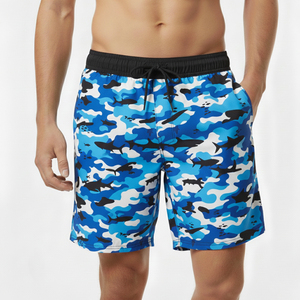 Customized Men's Summer Fishing <b>Swim</b> Shorts 100% Polyester Breathable Mesh Solid <b>Board</b> Mid Waist Drawstring Closure OEM Service - Product Image 1