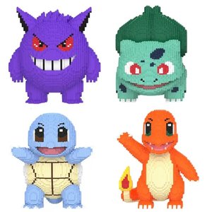 Figurines en plastique 3D de dessins animés - Charmander Bulbasaur Pikachu - Jouets de construction - Jouets éducatifs - Ensemble de jouets DIY - Product Image 2