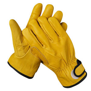 Gants de travail en cuir adaptés au jardinage, au soudage, à la construction, à la tronçonneuse, à la ferme, au ranch, doublure en cuir de vache et coton pratique - Product Image 3