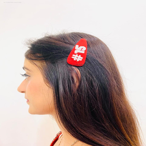 Broderie à la main indienne personnalisée à la mode épingles à cheveux perlées accessoire de cheveux en tissu avec un design perlé unique - Product Image 4