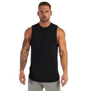 Débardeur de sport pour homme de haute qualité, personnalisable avec logo, 100% coton, effet délavé, sans manches et respirant. - Product Image 1