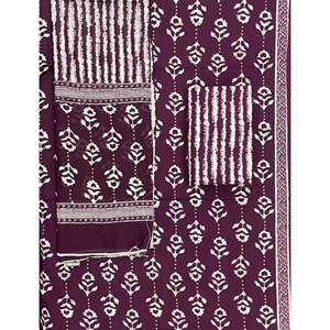 Dupatta en Mulmul non cousu, imprimé au bloc, avec Salwar Kameez et Saree dessiné à la main, pour usage quotidien, style indien pakistanais - Product Image 1