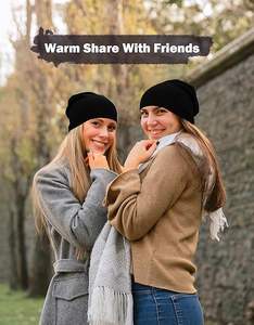 Chapeaux longs Slouchy Beanie de style vieilli pour hommes et femmes Bonnets baggy surdimensionnés avec casquettes Fashion - Product Image 3