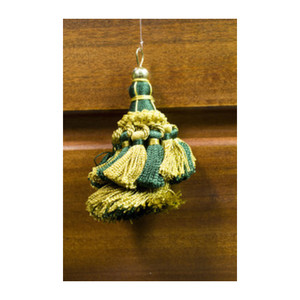 Fiocco per tenda Shantou 9 cm verde e oro - Product Image 1