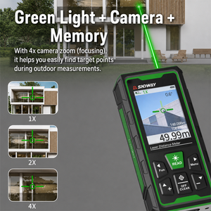 Medidor de Distancia Láser Verde Recargable con Carga Tipo-C, Alcance de 80m, Herramienta de Medición con Cámara para Topografía en Exteriores - Product Image 5