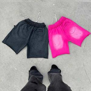 2025 nuevo estilo ropa de hombre cordón lavado ácido pantalones cortos algodón Vintage joggers pantalones cortos estampado personalizado lavado ácido pantalones cortos para hombres - Product Image 6