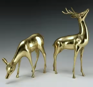 กวางเรนเดียร์ยืนตกแต่งโลหะที่ทันสมัยสำหรับรูปร่างที่แตกต่างกันสำหรับการตกแต่งชุด2โดยการตกแต่ง impex - Product Image 3