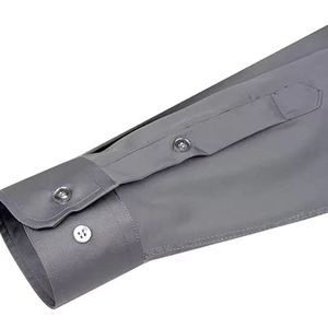 เสื้อเชิ้ตผู้ชายแบบทางการ ผ้าซาตินถัก สำหรับฤดูใบไม้ผลิ ทรงเข้ารูป แขนยาว สีพื้น คอตั้ง ยืดหยุ่นสูง ระบายอากาศได้ดี ไซส์ใหญ่ - Product Image 5