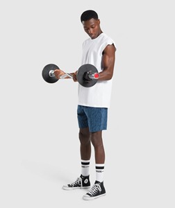 กางเกงขาสั้นออกกำลังกาย,กางเกงกีฬาผู้ชายแบบเย็บปะติดลายทาง - Product Image 4