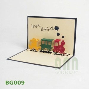 ANN HANDICRAFT BG009 Carte de vœux pop-up 3D personnalisée imprimée 4 couleurs, découpée, vernissage mat, souvenir en papier Vietnam - Product Image 2
