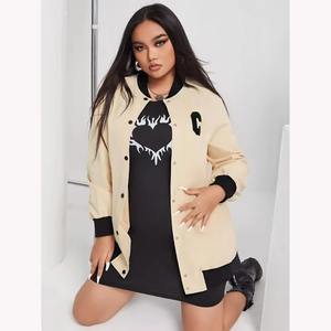 Chaqueta Bomber Corta Estilo Universitaria para Mujer, Marca OEM, Logotipo Bordado Personalizado, Chaquetas Letterman de Béisbol, Venta al Por Mayor de Fábrica - Product Image 6