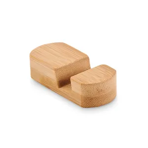 Soporte de Teléfono Personalizado Mini POY de Bambú, Elegante y Duradero - Product Image 1