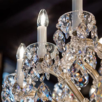 Lámpara de Araña Francesa de Cristal María Teresa de 104 Pulgadas, Lámpara de Araña Grande con Velas para Salón de Banquetes, Lámpara Colgante para Exposiciones