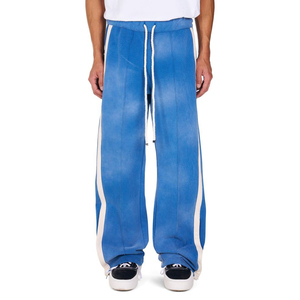 Pantalones Deportivos de Felpa de Algodón Extra Grandes al por Mayor, Personalizables, Pantalones Acampanados Desgastados - Product Image 1