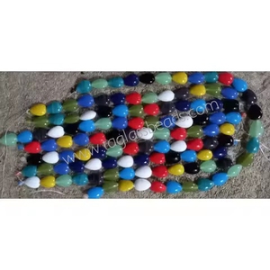 Bán buôn 8mm lỗ nhỏ cao cấp hạt thủy tinh hình bầu dục nhiều màu đồng bằng cho đồ trang sức làm giá cả hợp lý bao bì hộp - Product Image 2