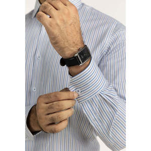 Modern Fit <b>Men's</b> Casual Dress <b>Shirts</b> 100% Cotton Poplin <b>Striped</b> Pattern <b>Long</b> <b>Sleeves</b> Size 3XL Anti-Wrinkle FS-STR25-243 - Product Image 4