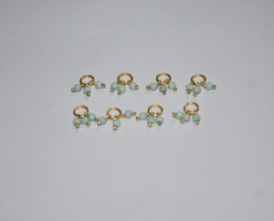 Beautiful Natural Amazonite 3 single wire wrapped beads. Gemstone Dangle Single Wire Beads for Jewelry Making, <b>Rosary</b> parts - Product Image 2