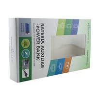 Produits 3c imprimés personnalisés, boîte d'emballage de banque d'alimentation de téléphone portable avec fenêtre en PVC de crochet