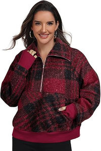 Nueva Sudadera con Media Cremallera y Logotipo Personalizado para Mujer, Corte Holgado, Sudadera con Media Cremallera para Uso Diario - Product Image 5