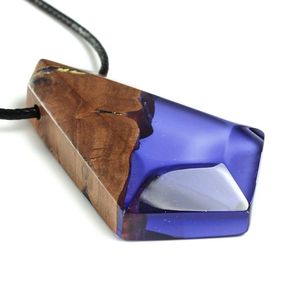 Factory Supply Wood Resin Bar Pendant Necklace for Men & Women Stylish Gift for Back to School & Gifts - Product Image 2