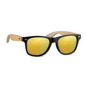 Occhiali da Sole in Bambù Sostenibile California Touch con Lenti a Specchio Promozionali - Product Image 4