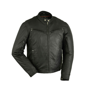Nouvelle veste d'hiver décontractée pour hommes en gros cuir de mode respirant poches latérales à ouverture zippée cuir tricoté à la mode pour hommes - Product Image 4