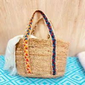 กระเป๋าถือปอกระเจาและผ้าฝ้าย Chindi สำหรับกระเป๋าช้อปปิ้งสำหรับเครื่องประดับผู้หญิง - Product Image 2